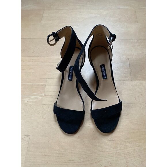 NINE West New "Sloan" Ankle Strap Black Wedge Sandal - Picture 2 of 8